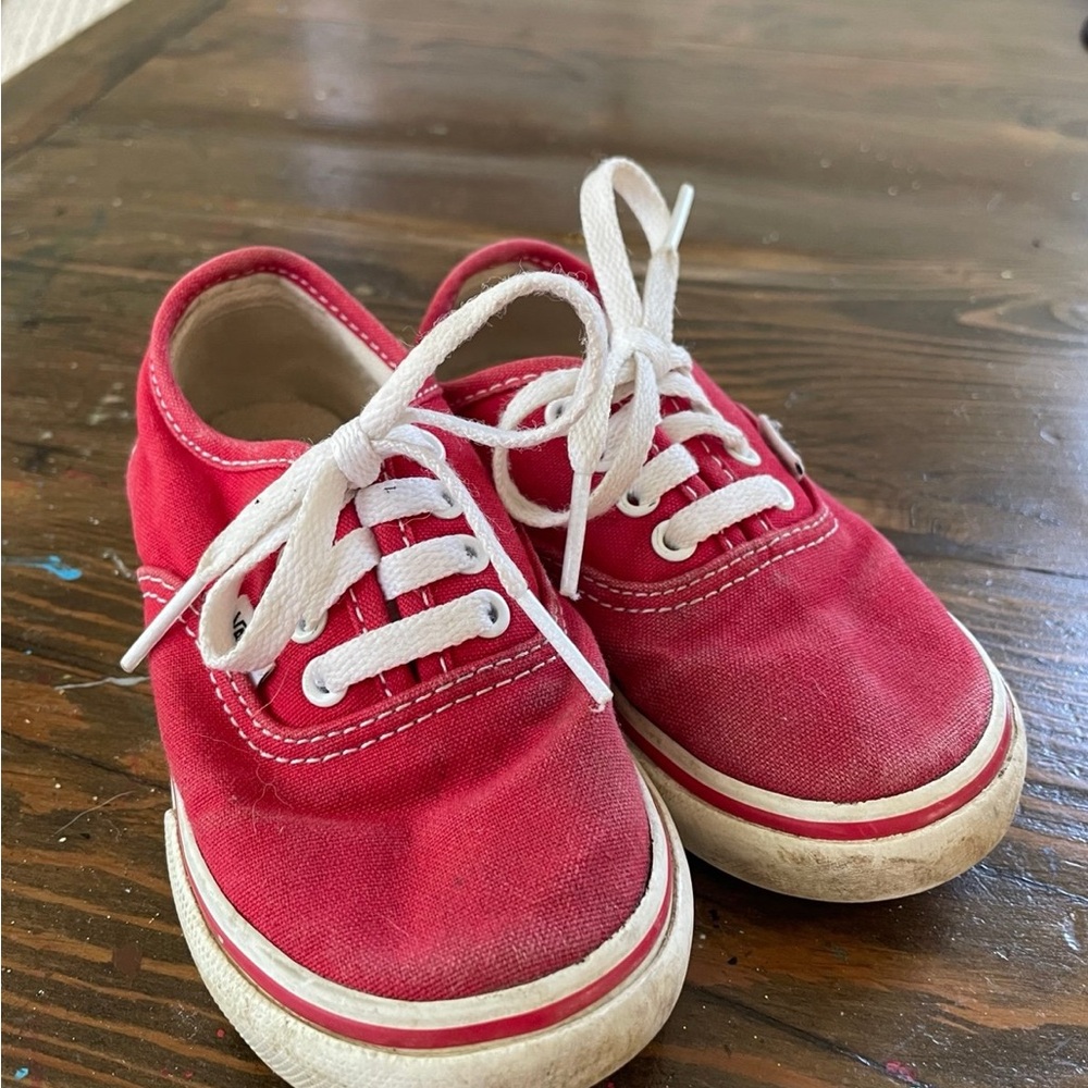 Vans Kids Toddler 8 Casual Red Sneakers